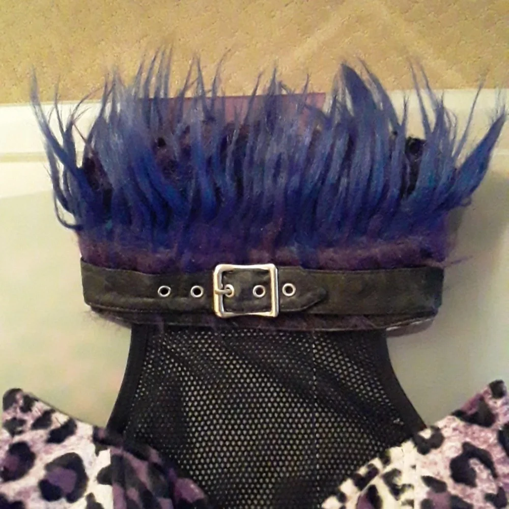 Lip Service Purple Leopard Bodysuit with Black Details - Picture 3 of 11